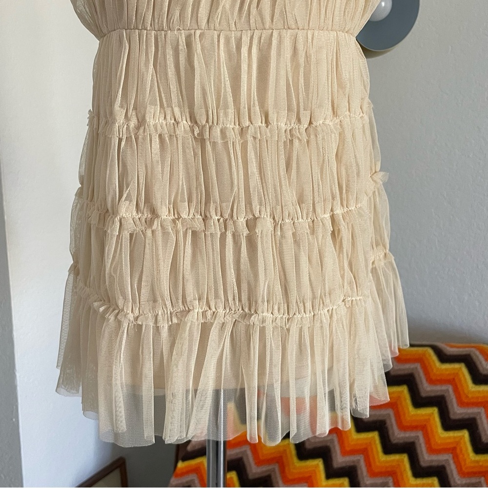 Lucky Brand Tiered Tulle Bow Tank Top Babydoll Dollcore - Picture 8 of 10